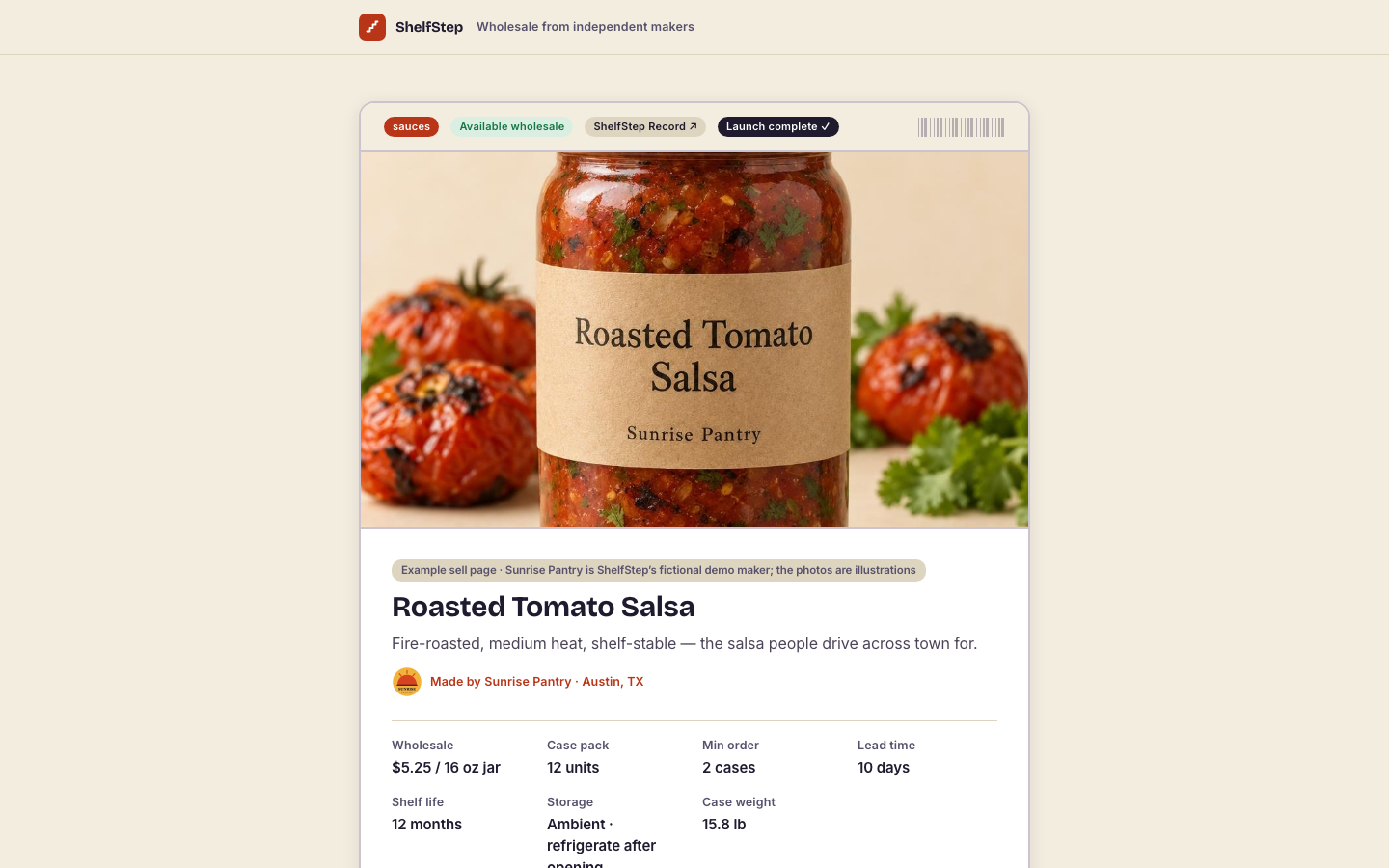 The sell page, on a laptop